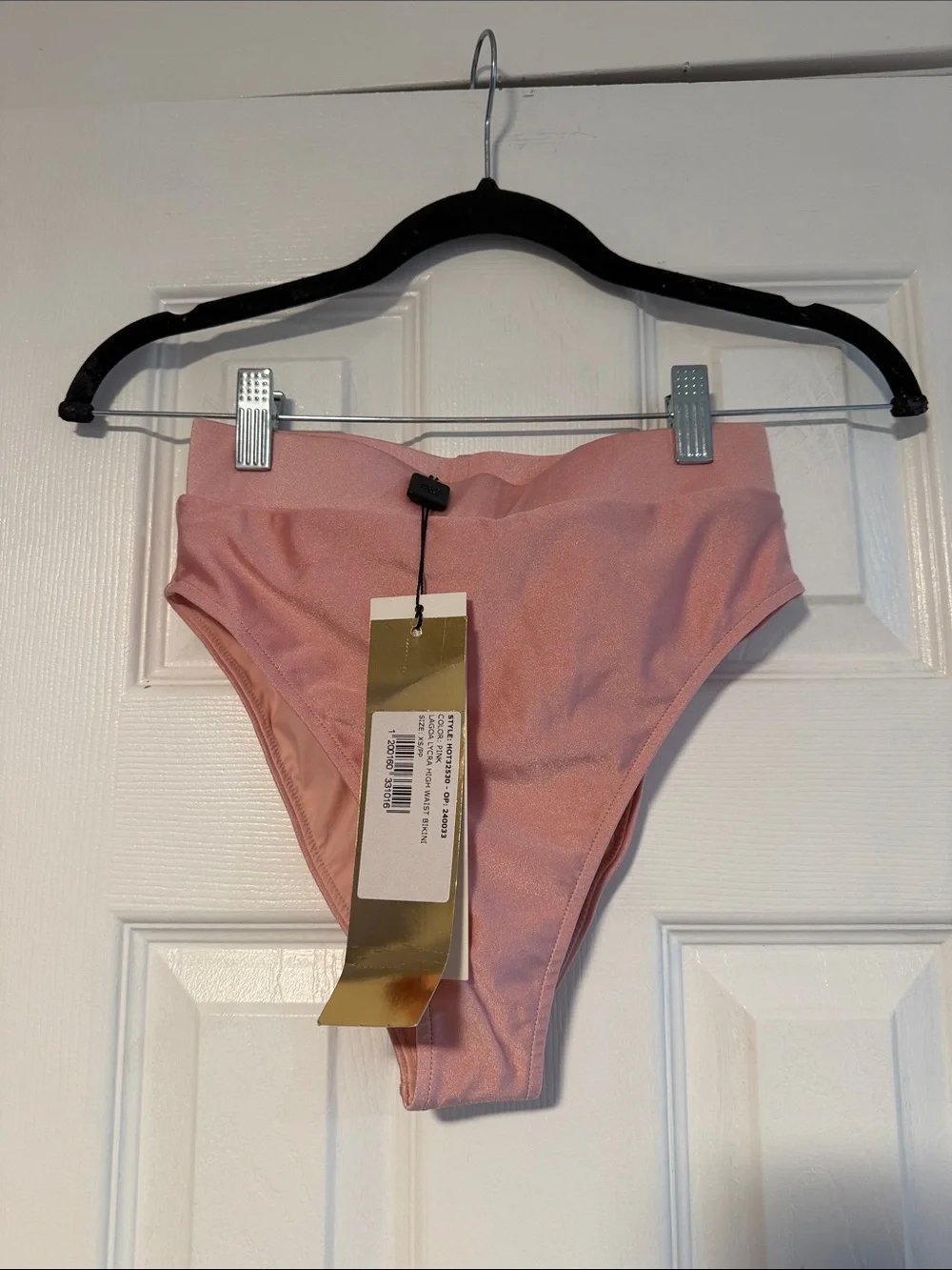 PatBO Blush Pink Floral Appliqué Strapless High-Waist Bikini